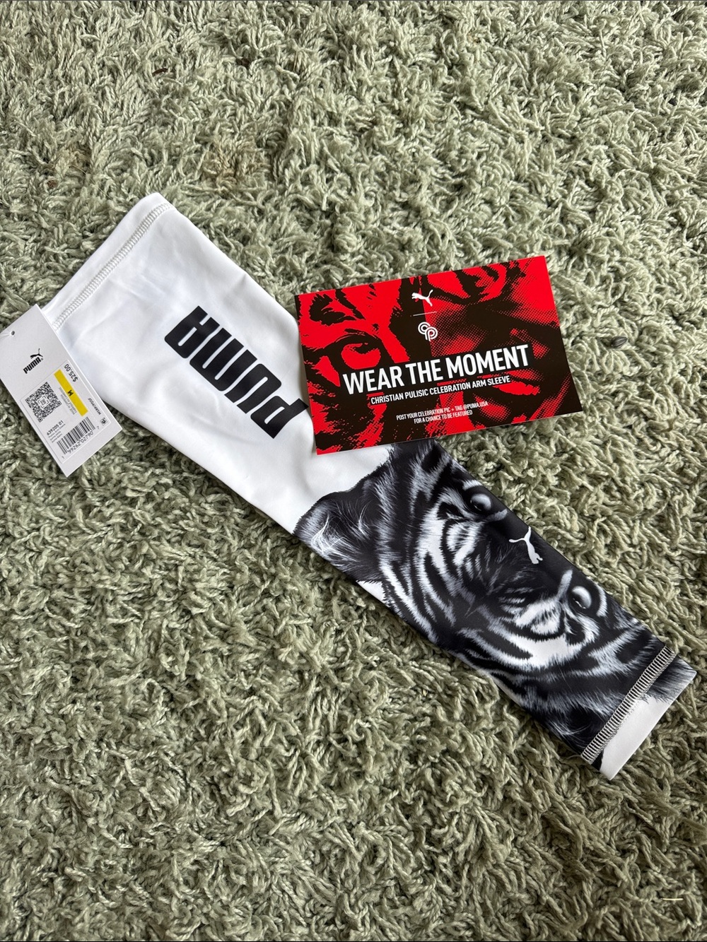 Puma White and Black Tiger Print Arm Sleeve
